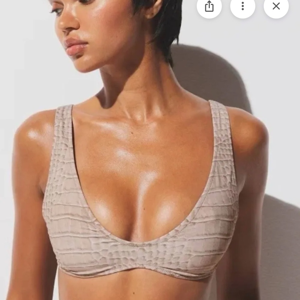 SKIMS NWT Recycled Swim Bikini Bundle - Egret Crocodile Print - Picture 3 of 5